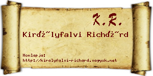 Királyfalvi Richárd névjegykártya