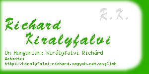 richard kiralyfalvi business card