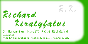 richard kiralyfalvi business card